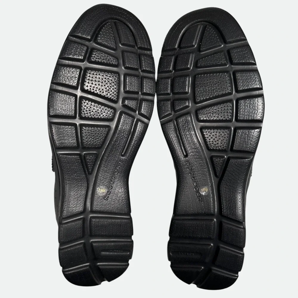Rockport GYK Slip On Mens 13 Black Leather XCS Walking Shoes M79272